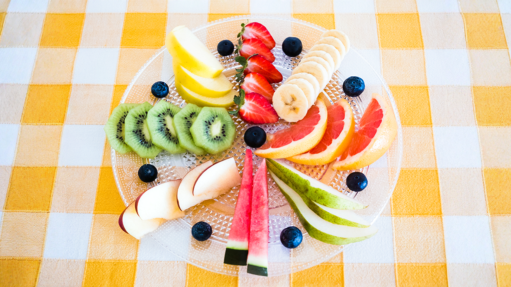 Elegant catering display with various appetizers